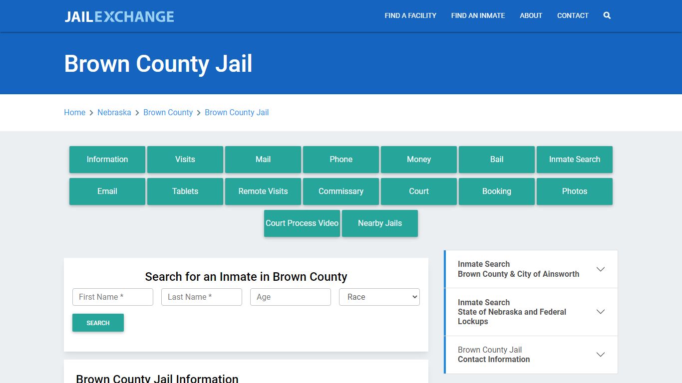 Brown County Jail Roster Lookup, NE, Inmate Search