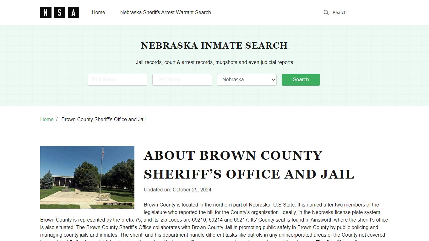 Brown County Sheriff's Office and Jail Information